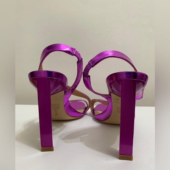 Schutz Women’s Kelly Leather Slingback Heels - Picture 4 of 5